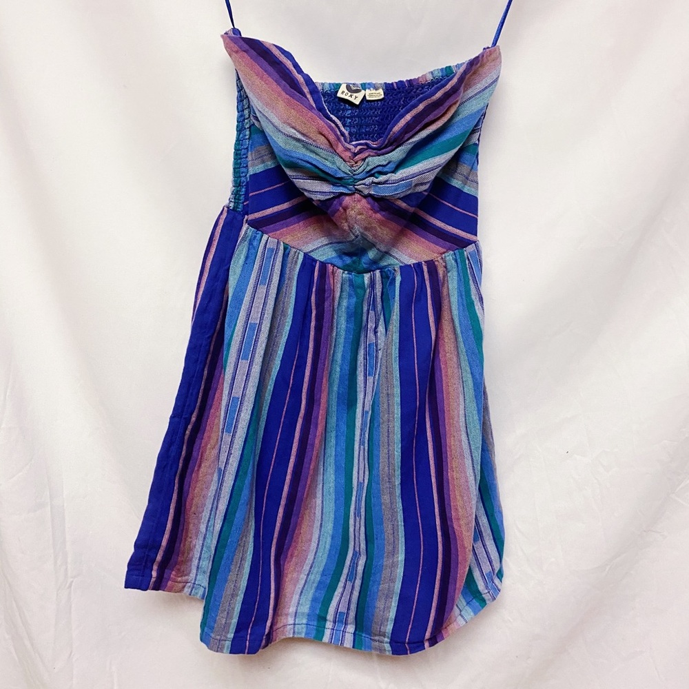 ROXY Striped strapless mini dress
